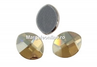 Swarovski, leaf cabochon, golden shadow, 10x8mm - x1