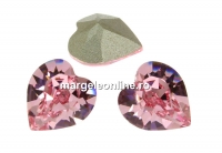 Swarovski, fancy chaton heart, light rose, 6mm - x4