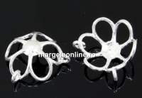 Link, flower 925 silver, 14mm  - x1