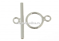 Toggle clasp, rotund 925 silver, 13mm - x1