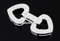 Crystal clasp, 925 silver, 24mm - x1