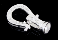 Crystal clasp, 925 silver, 24mm - x1