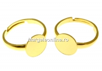 Ring base, gold-plated 925 silver, tray 10mm, adjustable- x1