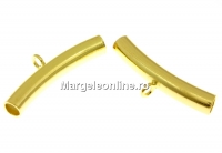 Decorative spacer, tube, gold-plated 925 silver, 27mm - x1