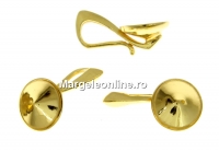 Pendant base, gold-plated 925 silver, rivoli Swarovski 6mm - x1