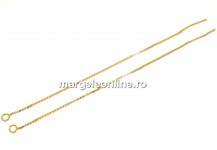 Earring findings, chain, gold-plated 925 silver, 110mm - x1pair