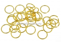 Jump rings, open, gold-plated 925 silver, 6x0.5mm - x10