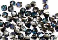 Swarovski, margele bicone, bermuda blue, 6mm - x10