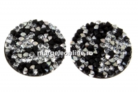 Swarovski, cabochon f. rocks, black jet comet argent light, 19.5mm - x1