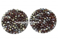 Swarovski, cabochon f. rocks, red magma met. gold, 19.5mm - x1