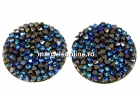 Swarovski, cabochon f. rocks, black bermuda blue, 19.5mm - x1