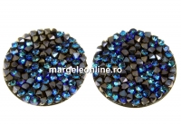 Swarovski, fine rocks cabochon, black bermuda blue, 19.5mm - x1