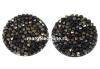 Swarovski, fine rocks cabochon, black jet nut, 19.5mm - x1