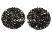 Swarovski, cabochon f. rocks, black jet nut, 19.5mm - x1