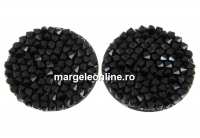 Swarovski, fine rocks cabochon, black jet, 19.5mm - x1