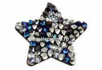 Swarovski, cabo. f. rocks, black jet berm. blue CAL, 22mm - x1