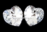 Swarovski, heart pendant, comet argent light, 14mm - x2