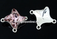 Link, base, 925 silver, rhombus, for Swarovski 4485 10.5mm - x1