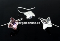 Earring findings, 925 silver, rhombus, for Swarovski 4485 10.5mm - x1pair