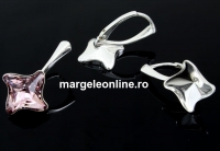 Earring findings, 925 silver, rhombus, for Swarovski 4485 10.5mm - x1pair