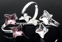 Baza inel patrat argint 925, pt 2 Swarovski 4485 de 10.5mm - x1