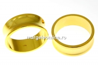 Ring base, crystal setting, gold-plated 925 silver, inside 19.2mm - x1