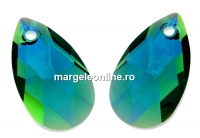 Swarovski, pandantiv picatura, emerald aurore boreale, 22mm - x1