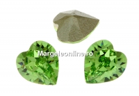 Swarovski, fancy chaton inima, peridot, 6mm - x4