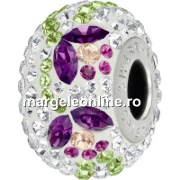 Swarovski, becharmed pave amethyst tulip, 14.5mm - x1