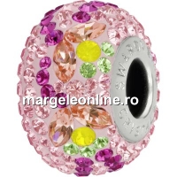 Swarovski, becharmed pave rose peach tulip, 14.5mm - x1