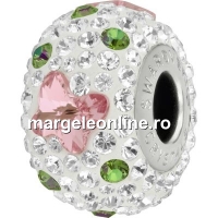 Swarovski, becharmed pave light rose butterfly, 14.5mm - x1