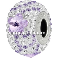 Swarovski, becharmed pave violet daisy, 14.5mm - x1