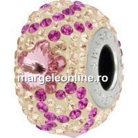 Swarovski, becharmed pavé, light rose daisy, 14.5mm - x1