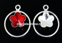 Pendant base, 925 silver, for Swarovski flower fancy 10mm, sus - x1