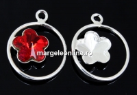 Pendant base, 925 silver, for Swarovski flower fancy 10mm, stg - x1