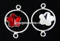 Link, base, 925 silver, for Swarovski flower fancy 10mm, dr - x1