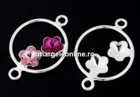 Link, base, 925 silver, for Swarovski flower fancy 6mm, dr - x1