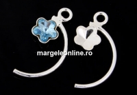 Pendant base, 925 silver, for Swarovski flower 6mm - x1