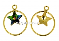 Pendant base, gold-plated 925 silver, for Swarovski star 10mm, sus - x1