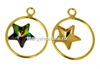 Pendant base, gold-plated 925 silver, for Swarovski star 10mm, stg - x1