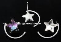 Earring findings, 925 silver, for Swarovski star 10mm - x1pair