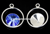 Baza pandantiv argint 925 pt rivoli Swarovski 10mm, jos- x1