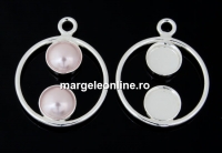 Baza pandantiv argint 925 pt cabochoane perla Swarovski 6mm- x1