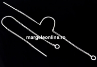 Earring findings, 925 silver, 80mm - x1pair