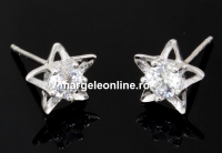 Tortite cercei cu cristal, argint 925 rodiat, 13.5mm - x1per