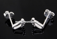 Tortite cercei picioruse cu fluturasi inclusi, argint 925, 7.7mm - x1per