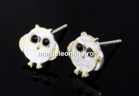 Tortite cercei bufnita, argint 925 cu argint aurit, 13mm - x1per