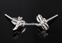 Earring findings, dragonfly, 925 silver, 12mm - x1pair