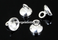 Pendant bail, cup, 925 silver, 5mm - x2