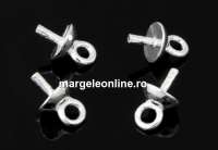 Pendant bail, pin, 925 silver, 4.5x7mm - x2